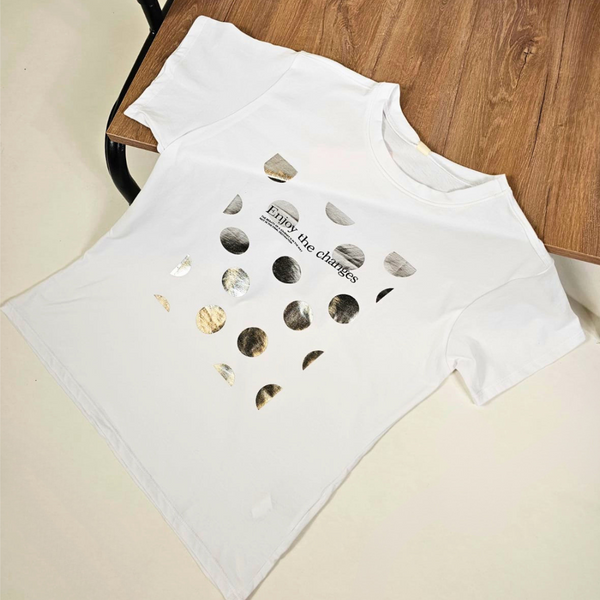 CAMISETA ALGODÓN- PEPAS PLATEADAS