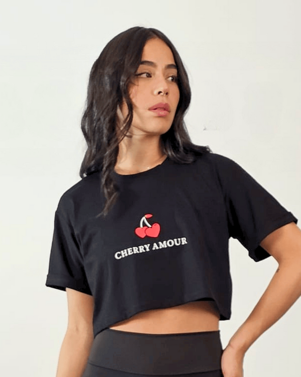 CAMISETA CROP  CHERRY AMOUR