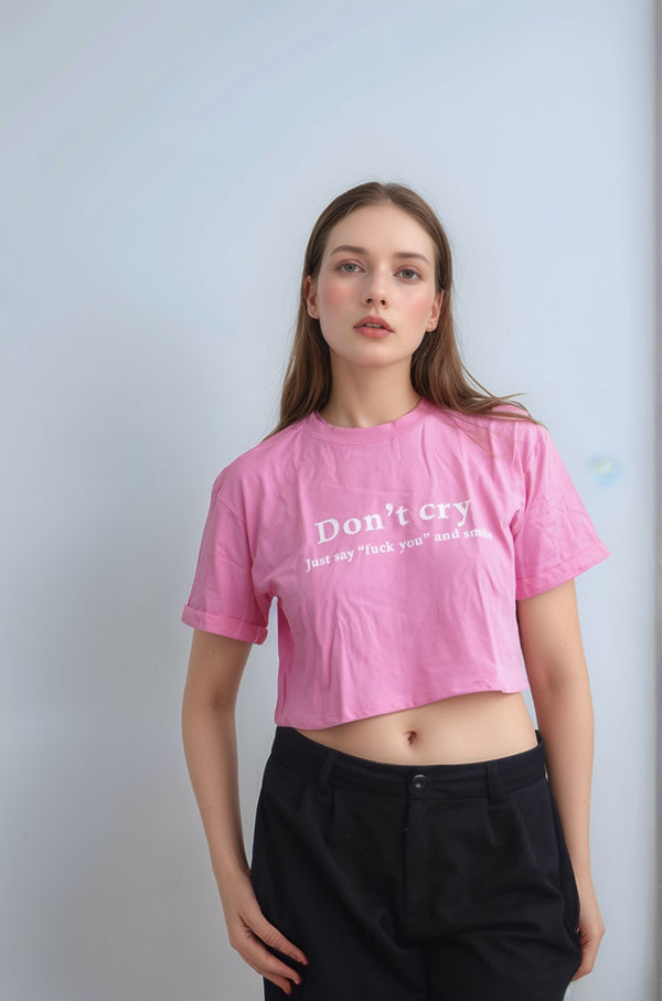 CAMISETA CROP- DONT CRY