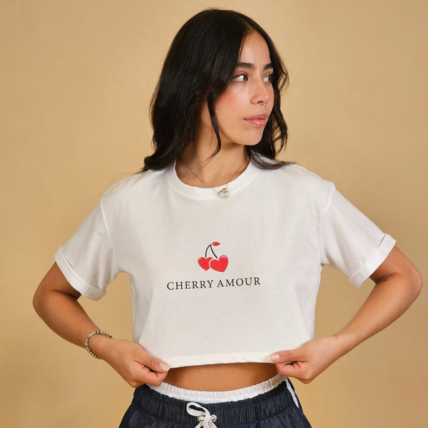 CAMISETA CROP  CHERRY AMOUR
